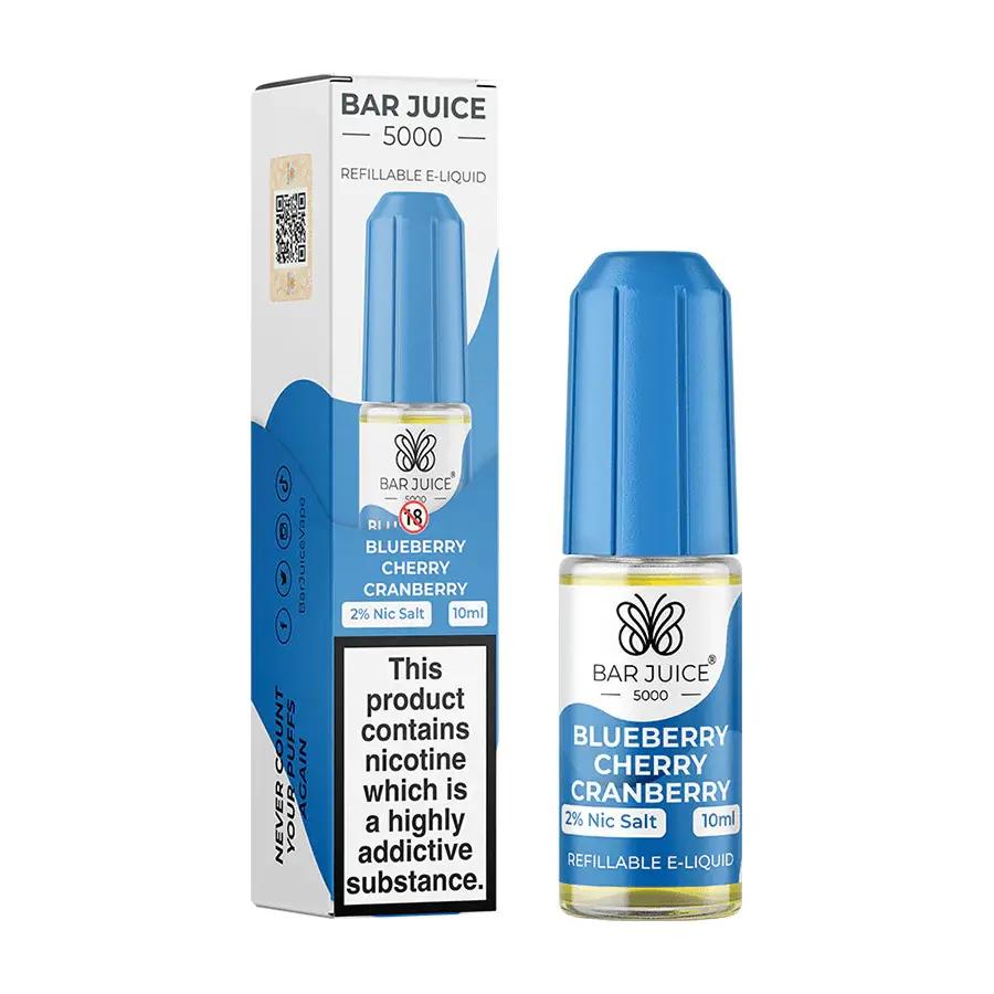 Product Image of Blueberry Cherry Cranberry Nic Salt E-Liquid by Bar Juice 5000 Salts 10ml